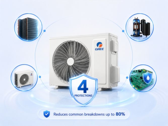 Free Match Outdoor Unit: 4 Major Protection System
