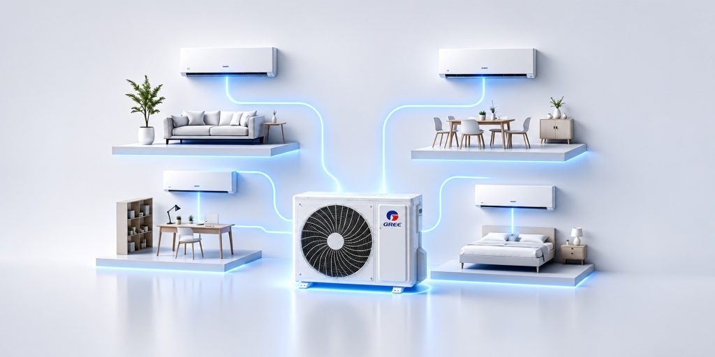 Gree Freematch Aircon Unit: 1 Outdoor Air-con Unit to 5 Indoor Air-con Units